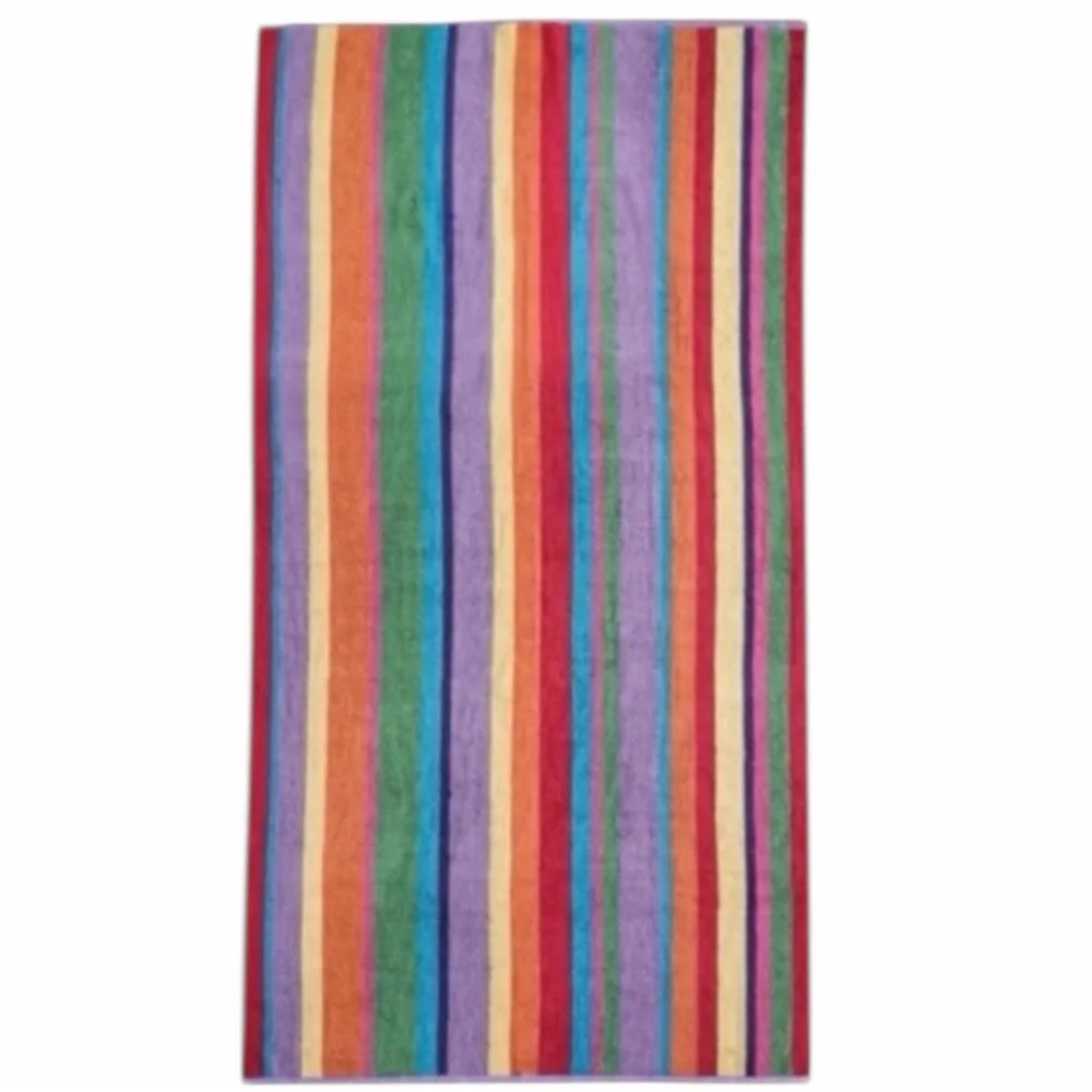 Oversized Rainbow Striped Luxury Beach Towel New Without Tags